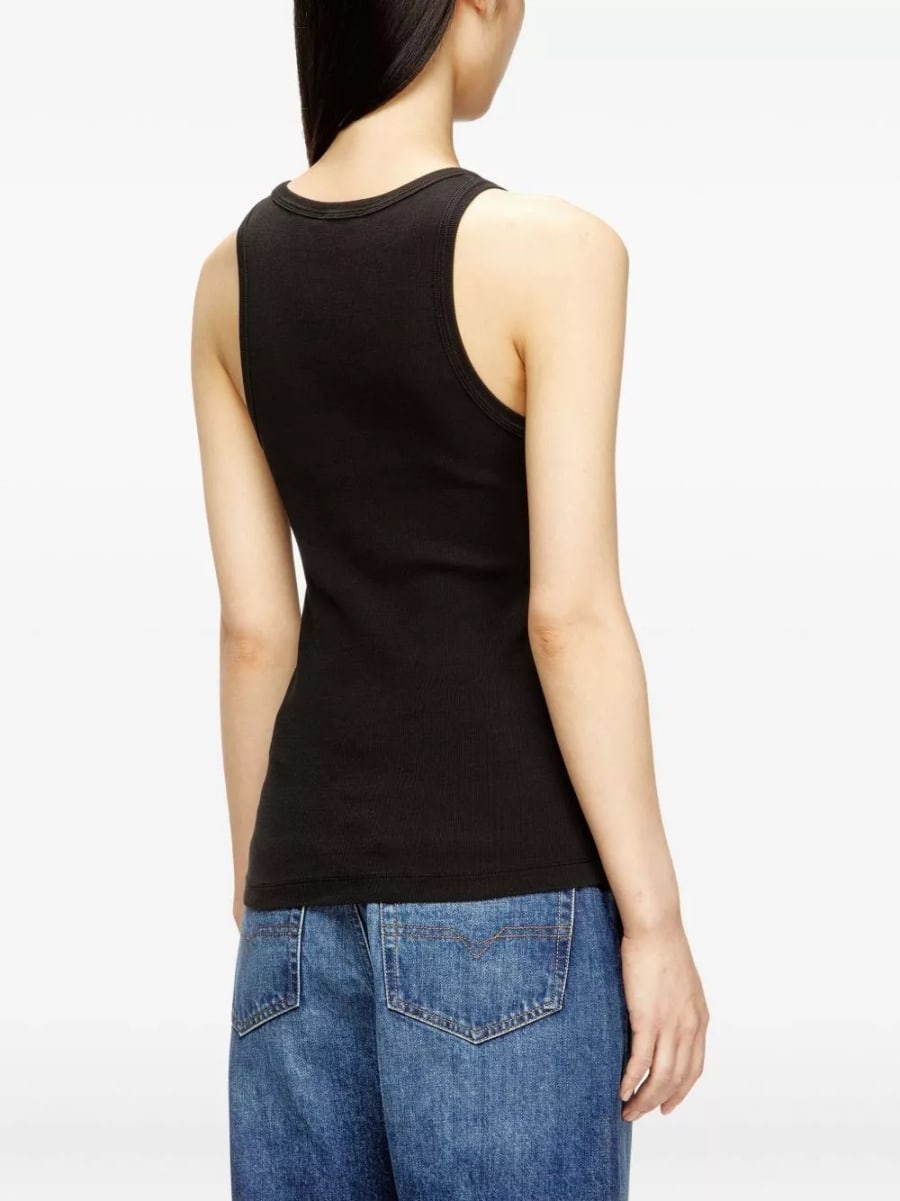 Diesel Top in cotone con logo, view 2