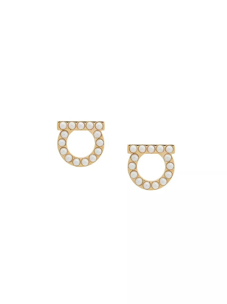 Ferragamo Orecchini Gancini Pearls