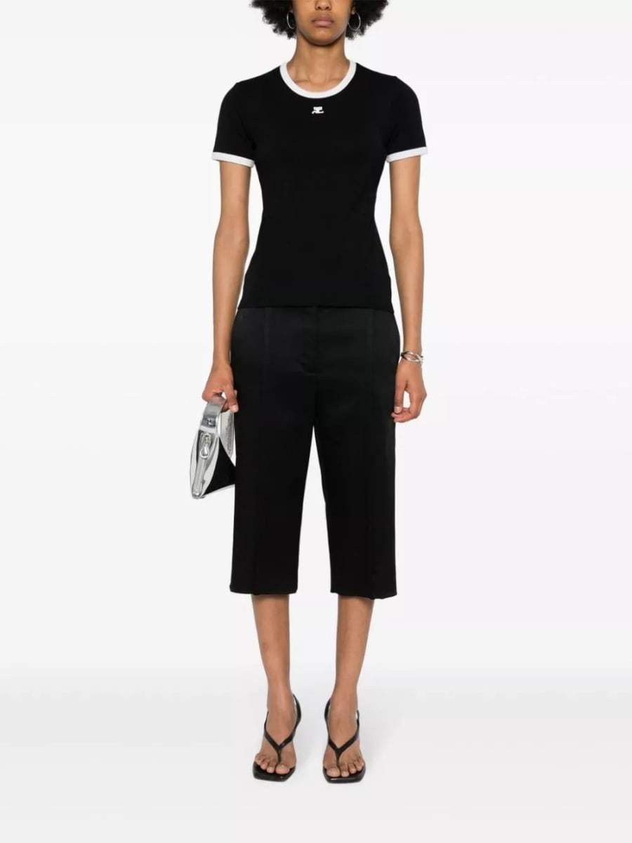 Courrèges T-shirt in cotone logo, view 2