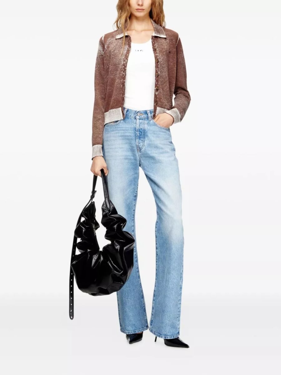 Diesel Top in cotone con logo, view 3