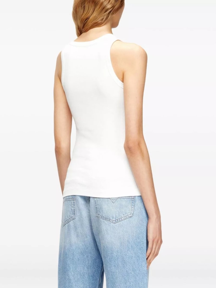 Diesel Top in cotone con logo, view 4