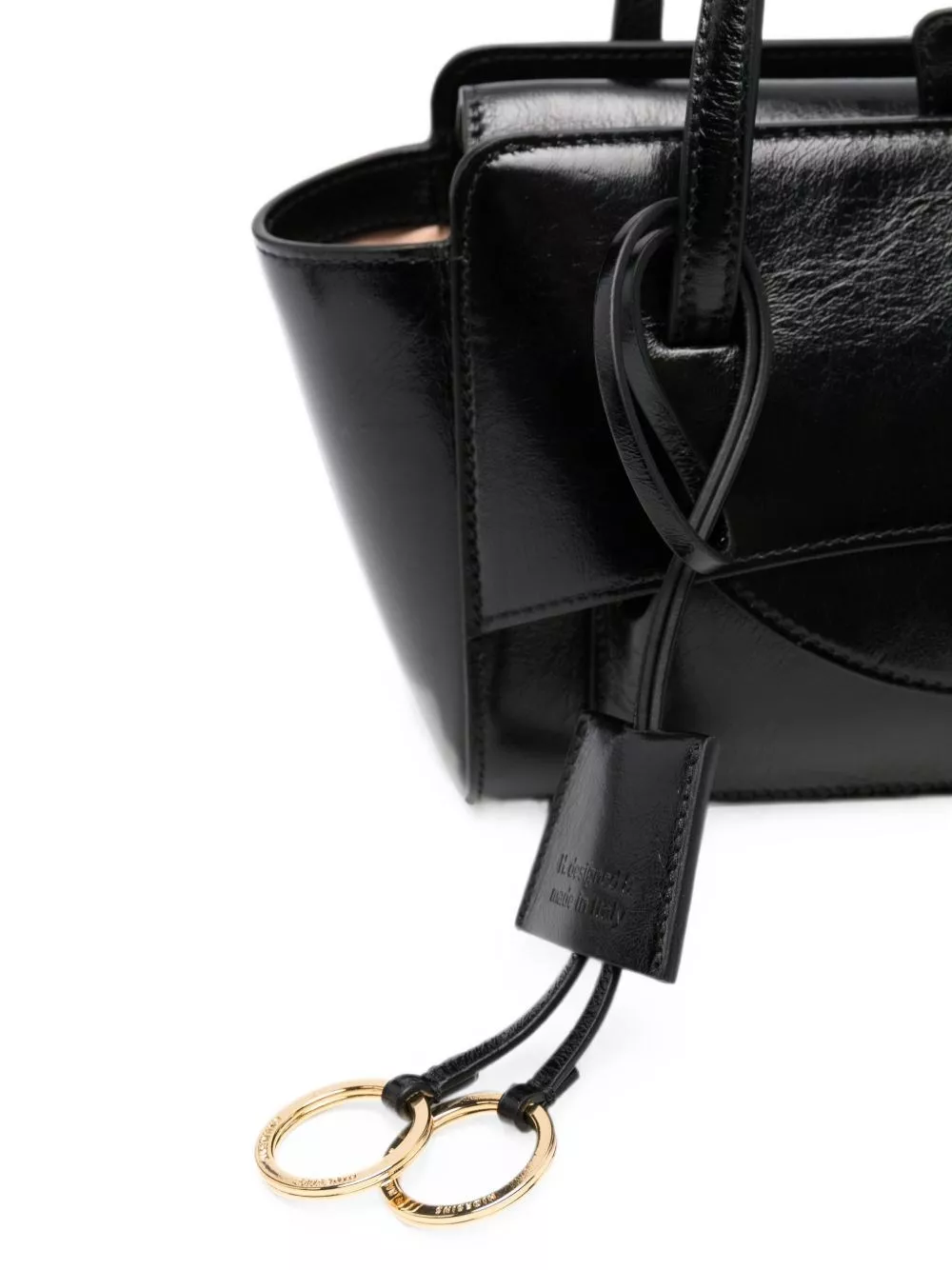 Hidesins Borsa tote in pelle piccola Flap, view 2