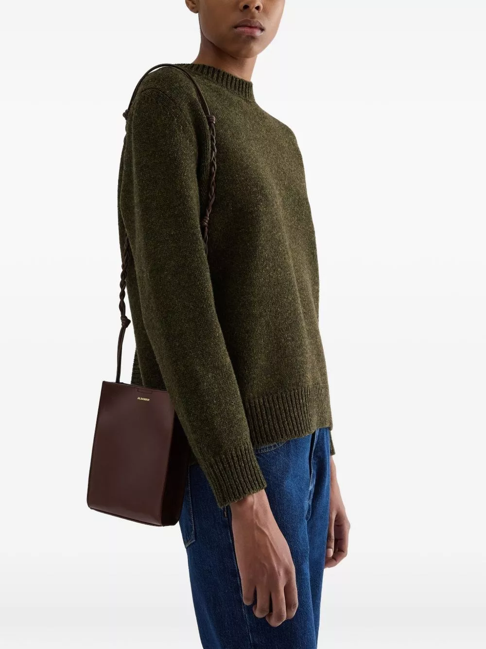 Jil Sander Borsa a tracolla in pelle Tangle small, view 2
