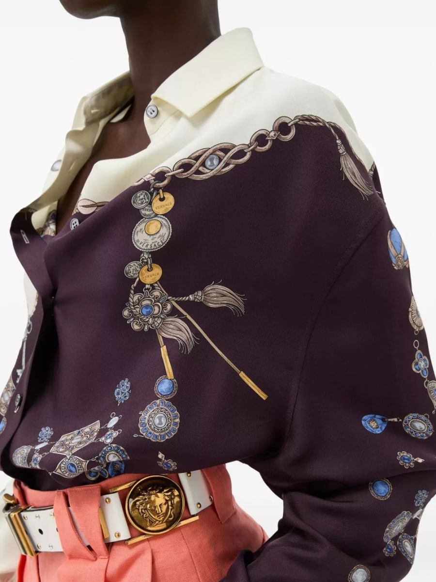 Versace Camicia in seta stampata, view 2