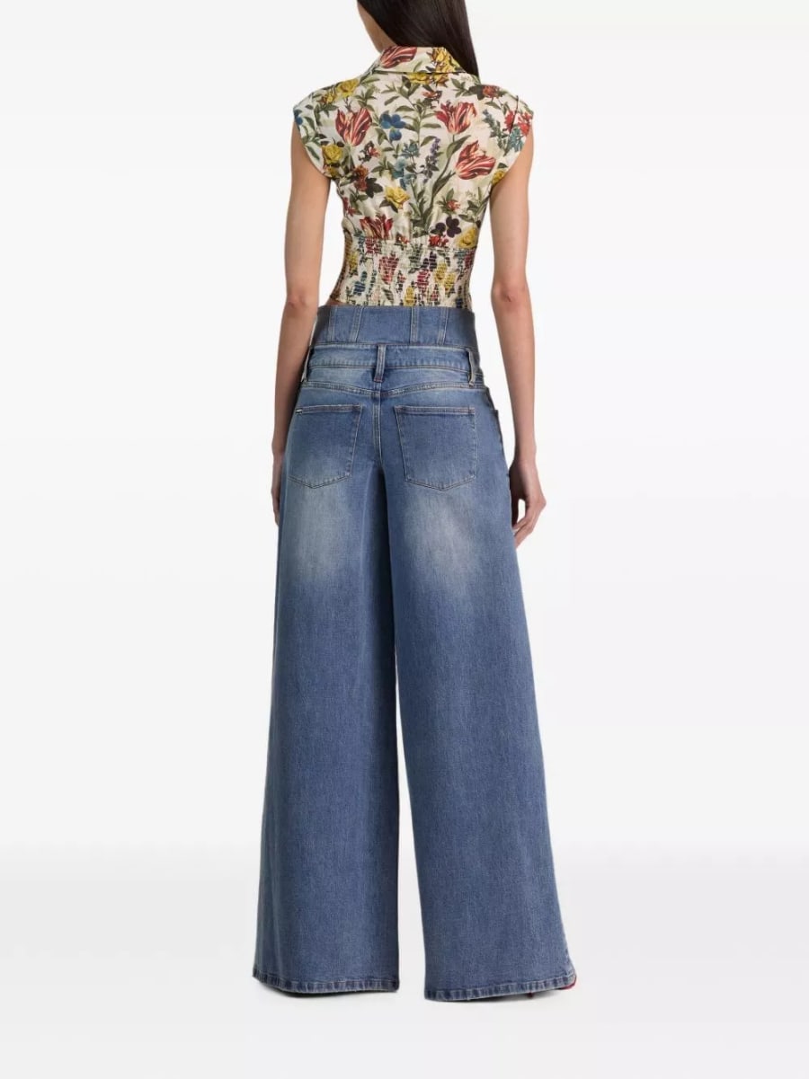 Alice+olivia Camicia di cotone stampata, view 5