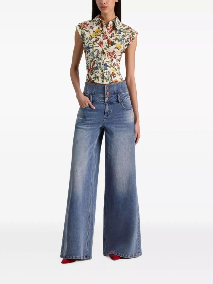 Alice+olivia Camicia di cotone stampata, view 6