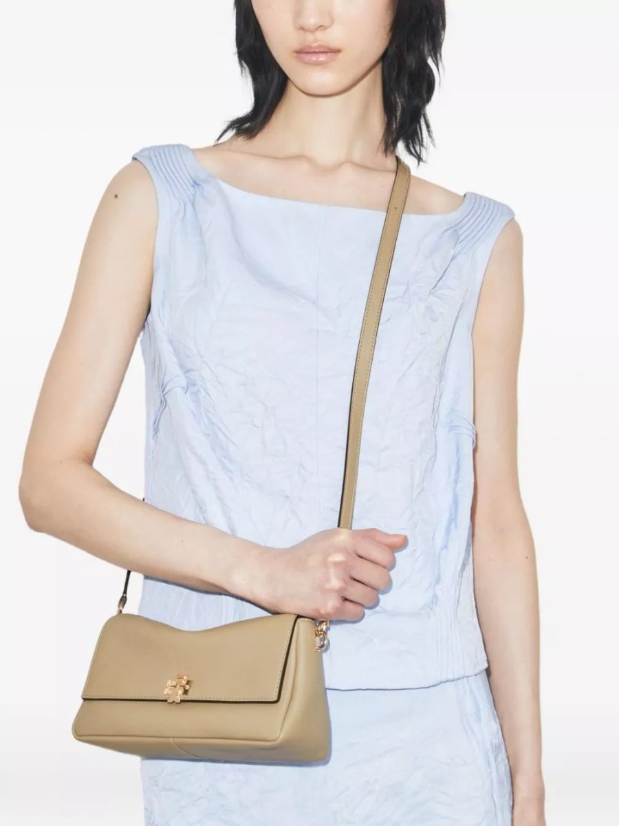 Tory Burch Charlie borsa a spalla in pelle piccola, view 4