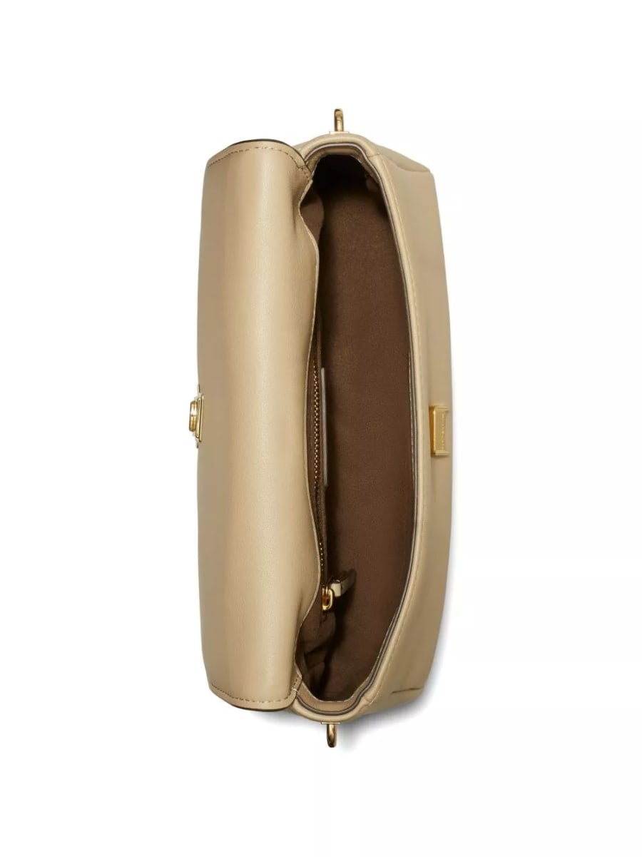 Tory Burch Charlie borsa a spalla in pelle piccola, view 6
