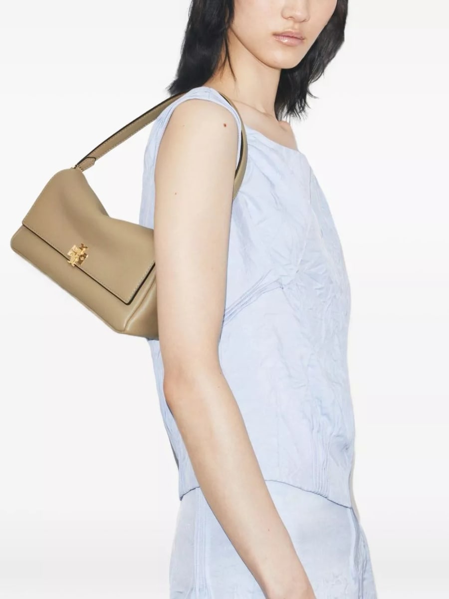 Tory Burch Charlie borsa a spalla in pelle piccola, view 7