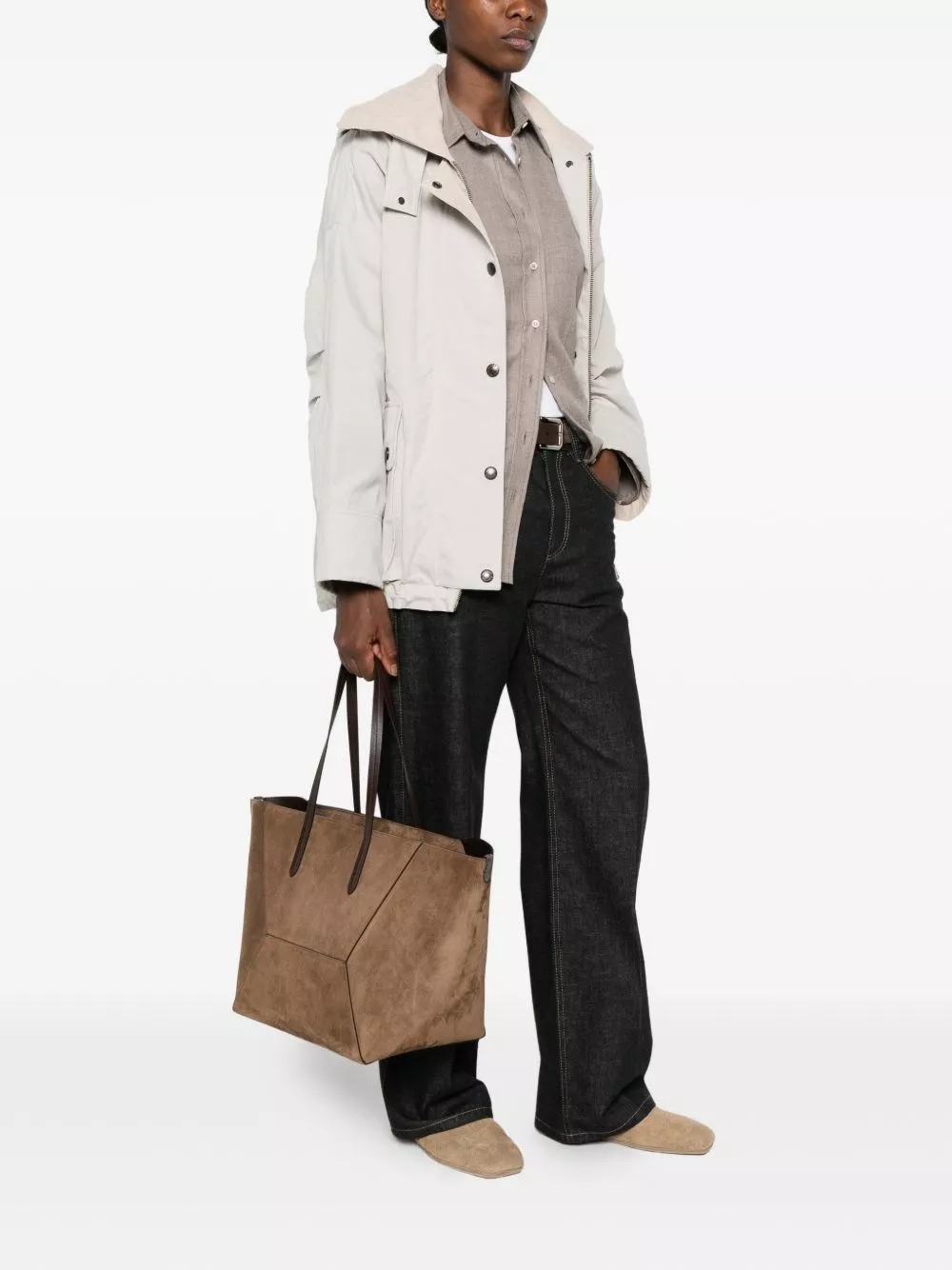Brunello Cucinelli Borsa tote in pelle, view 2
