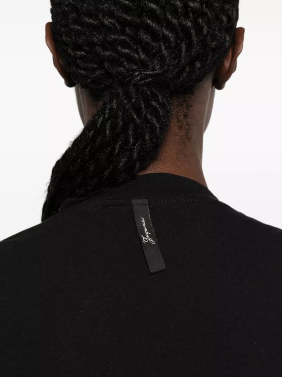 Jacquemus T-shirt in cotone con logo, view 4