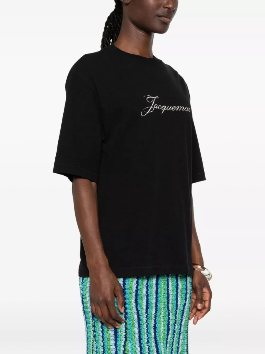 Jacquemus T-shirt in cotone con logo, view 5