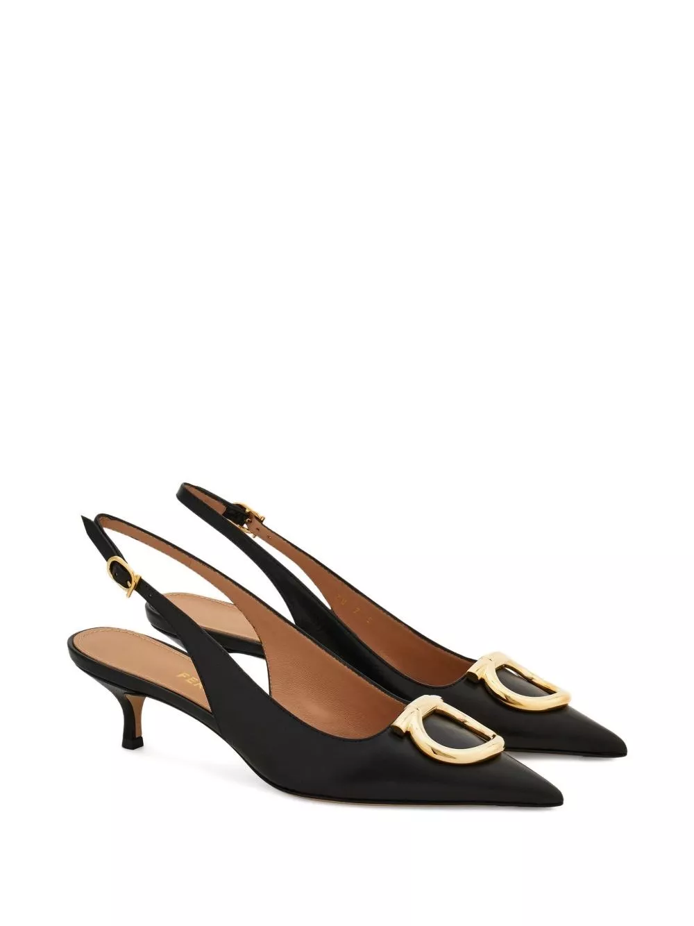 Ferragamo Pumps slingback in pelle Gancini, view 2
