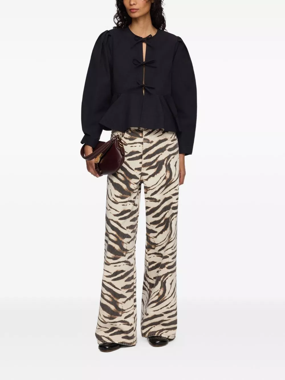 Ganni Blusa in cotone biologico, view 2
