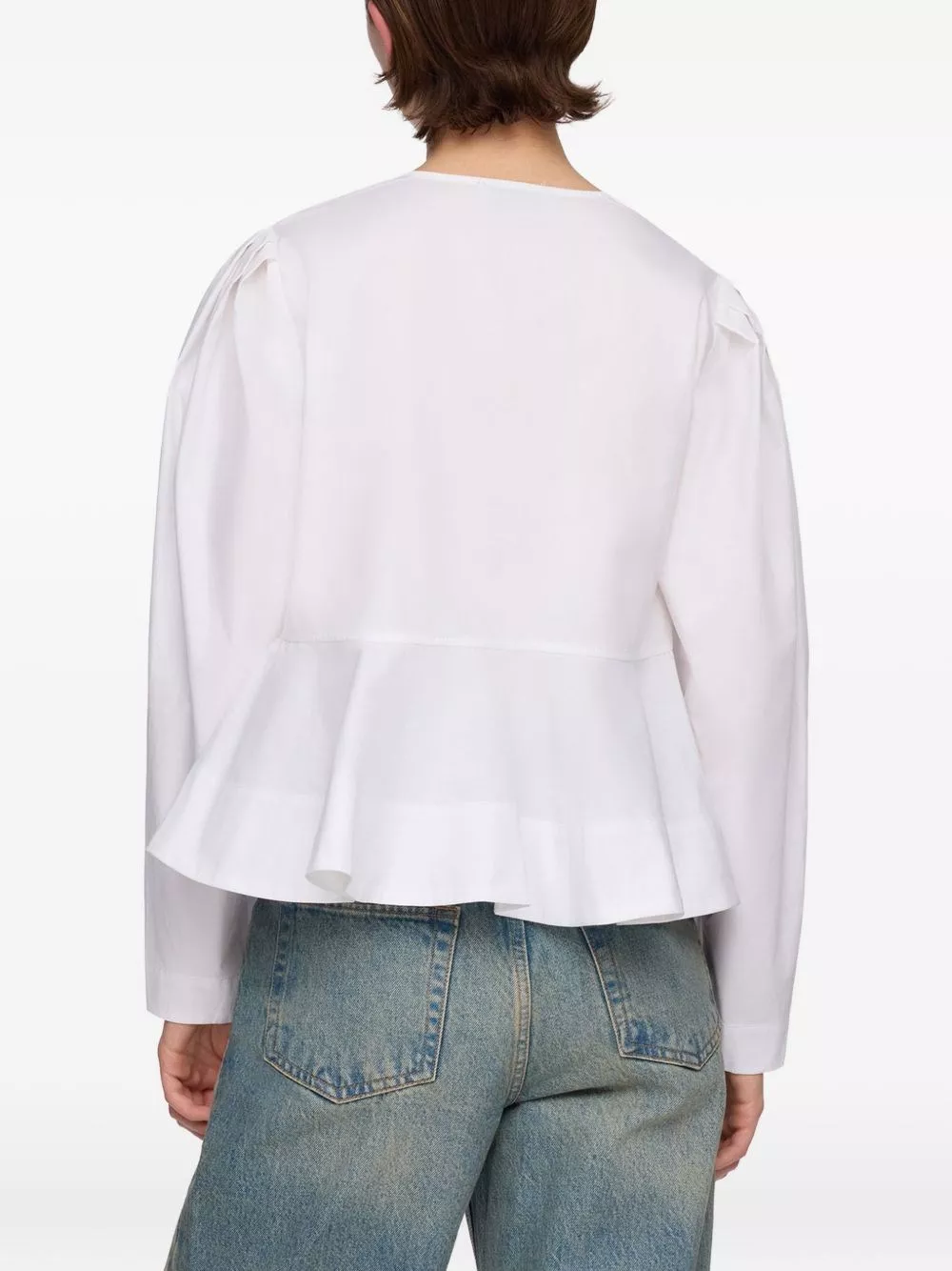 Ganni Blusa in cotone biologico, view 2