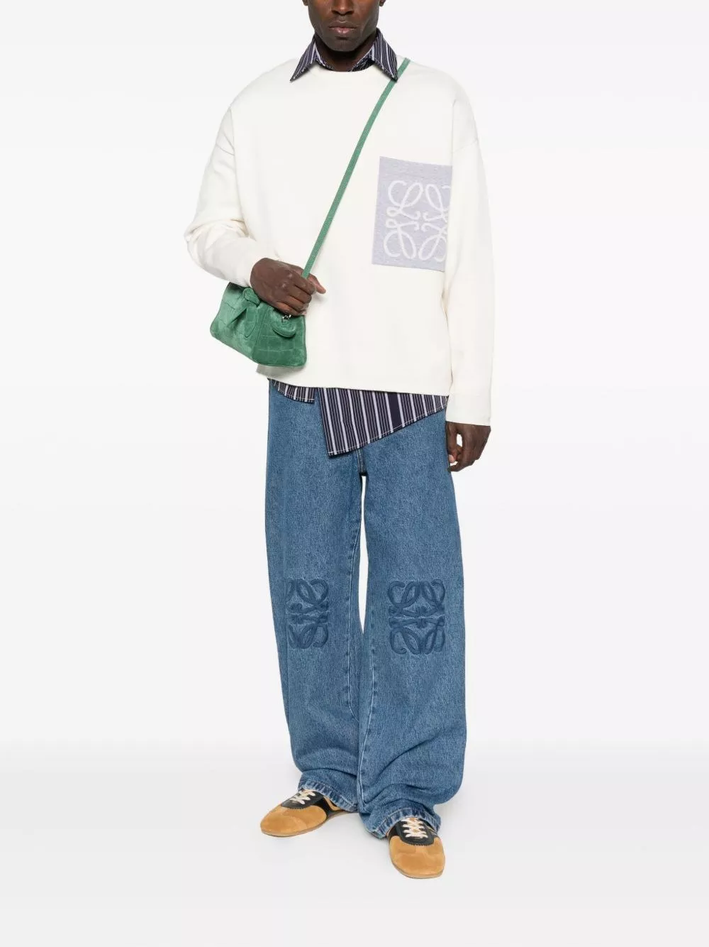 Loewe Maglione in misto cotone con tasca, view 2
