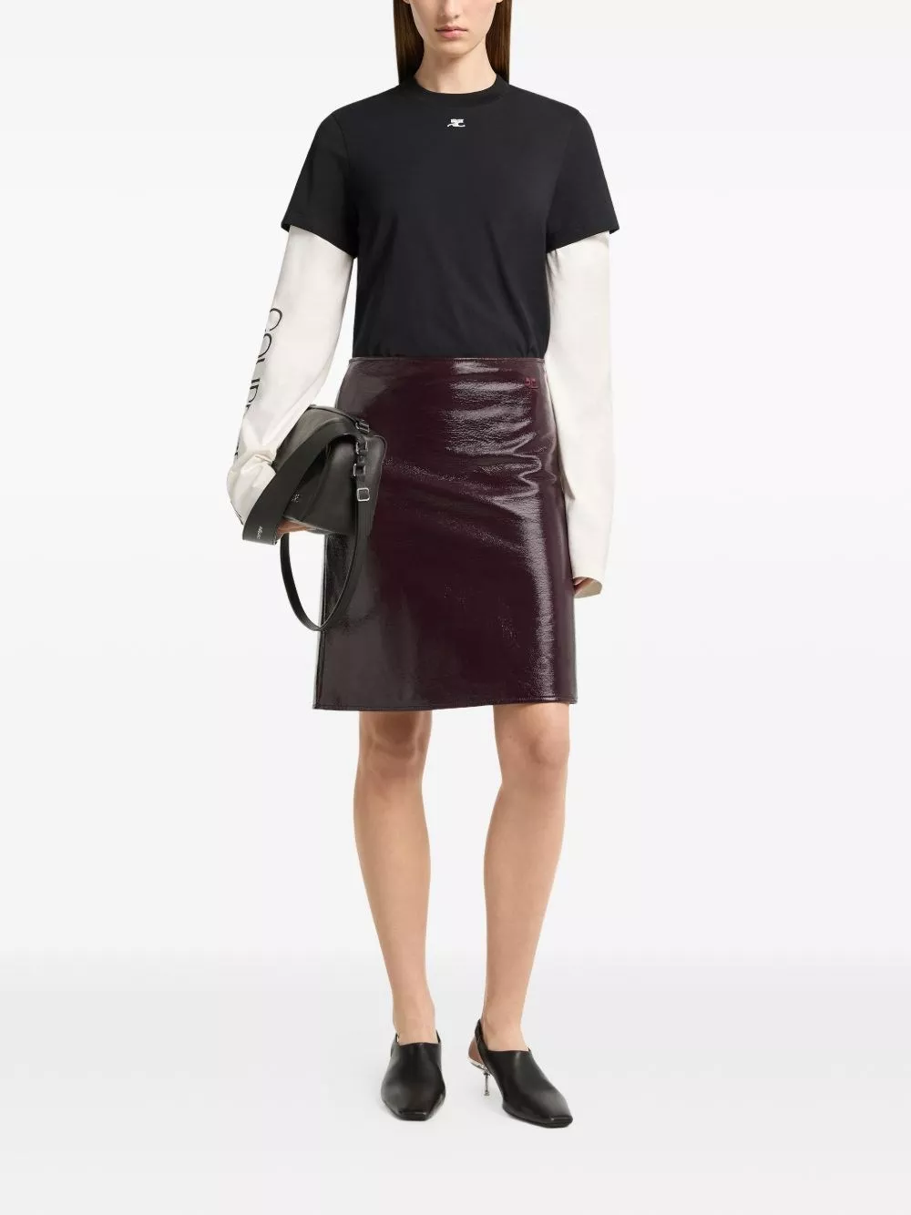 Courrèges T-shirt in cotone con logo, view 2