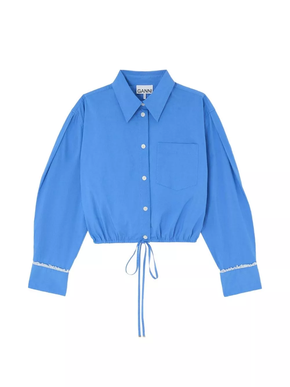 Ganni Camicia cropped in cotone biologico