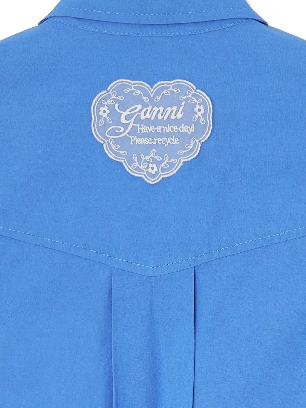 Ganni Camicia cropped in cotone biologico, view 2