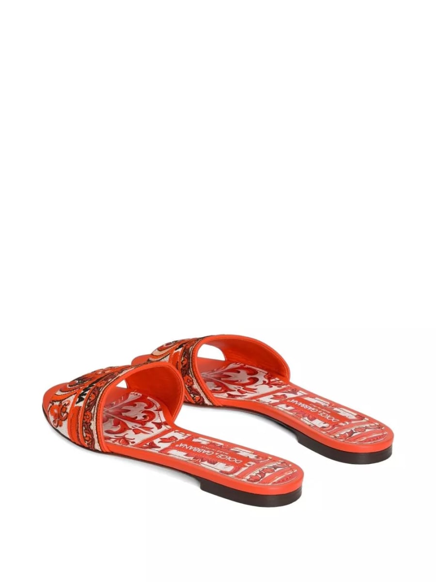 Dolce & Gabbana Sandali flat con stampa Maiolica, view 2