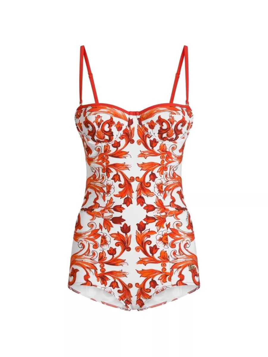 Dolce & Gabbana Costume da bagno con stampa Maiolica