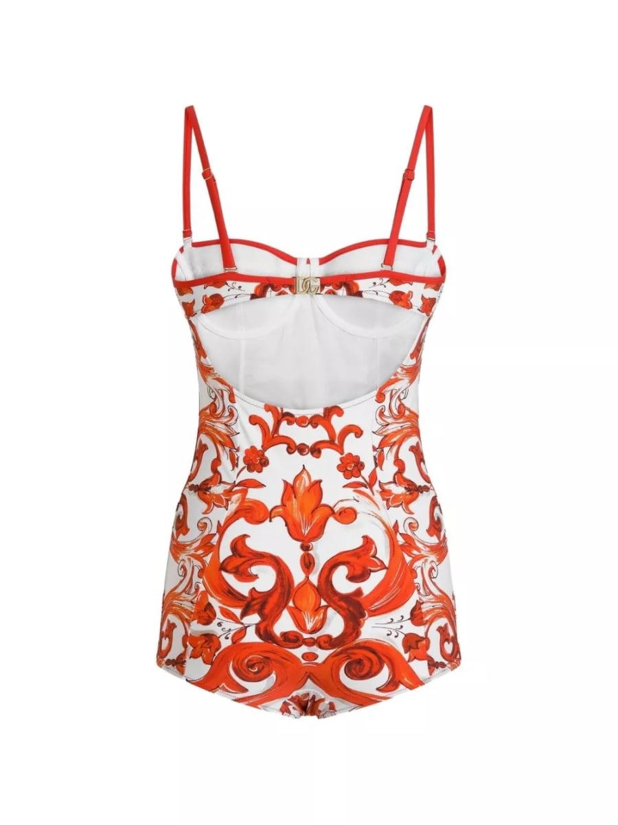 Dolce & Gabbana Costume da bagno con stampa Maiolica, view 2