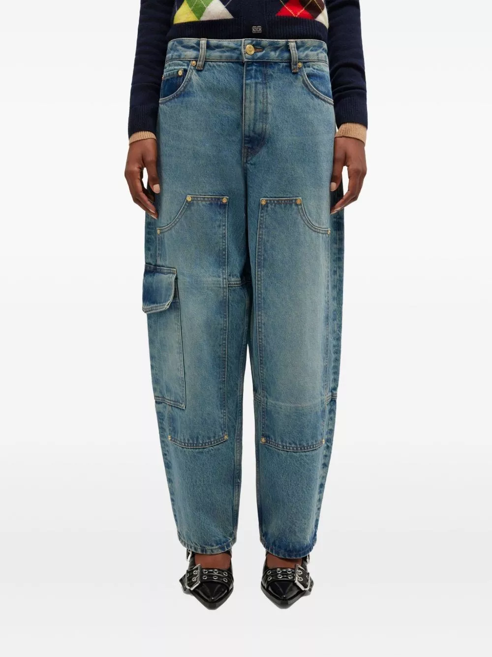 Ganni Jeans in denim di cotone biologico, view 2