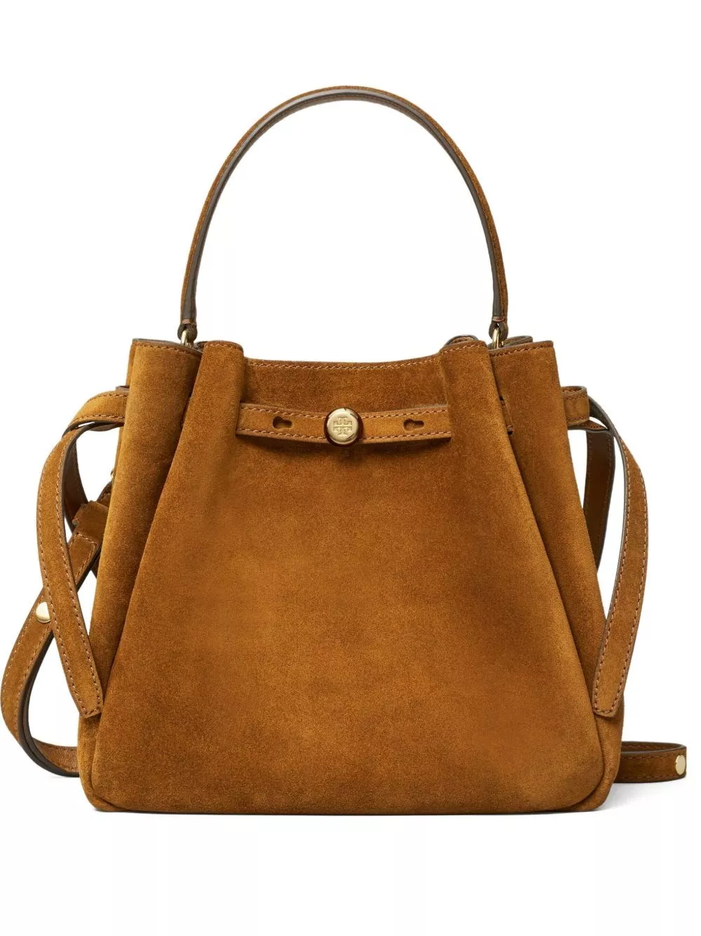 Tory Burch Borsa a secchiello in pelle scamosciata Romy