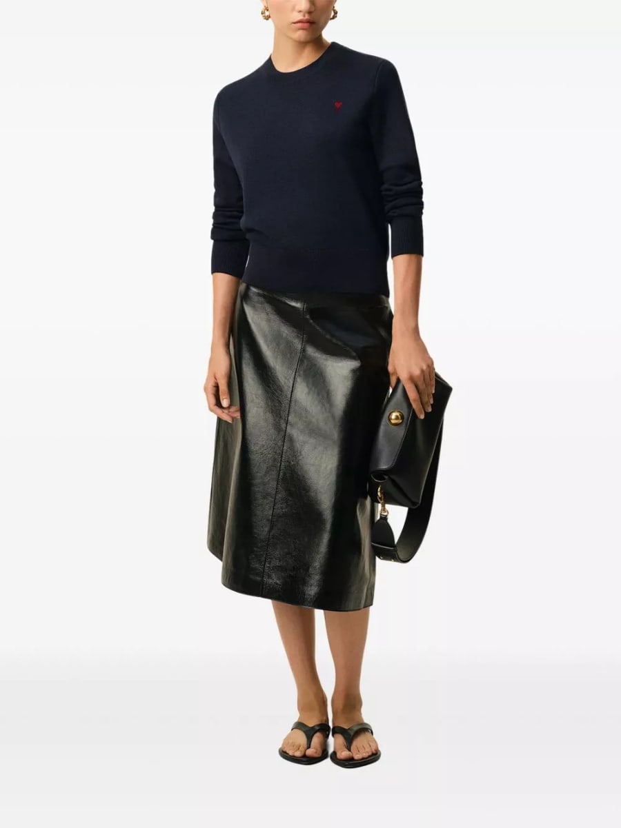 AMI Paris Maglione girocollo in lana Ami De Coeur, view 5