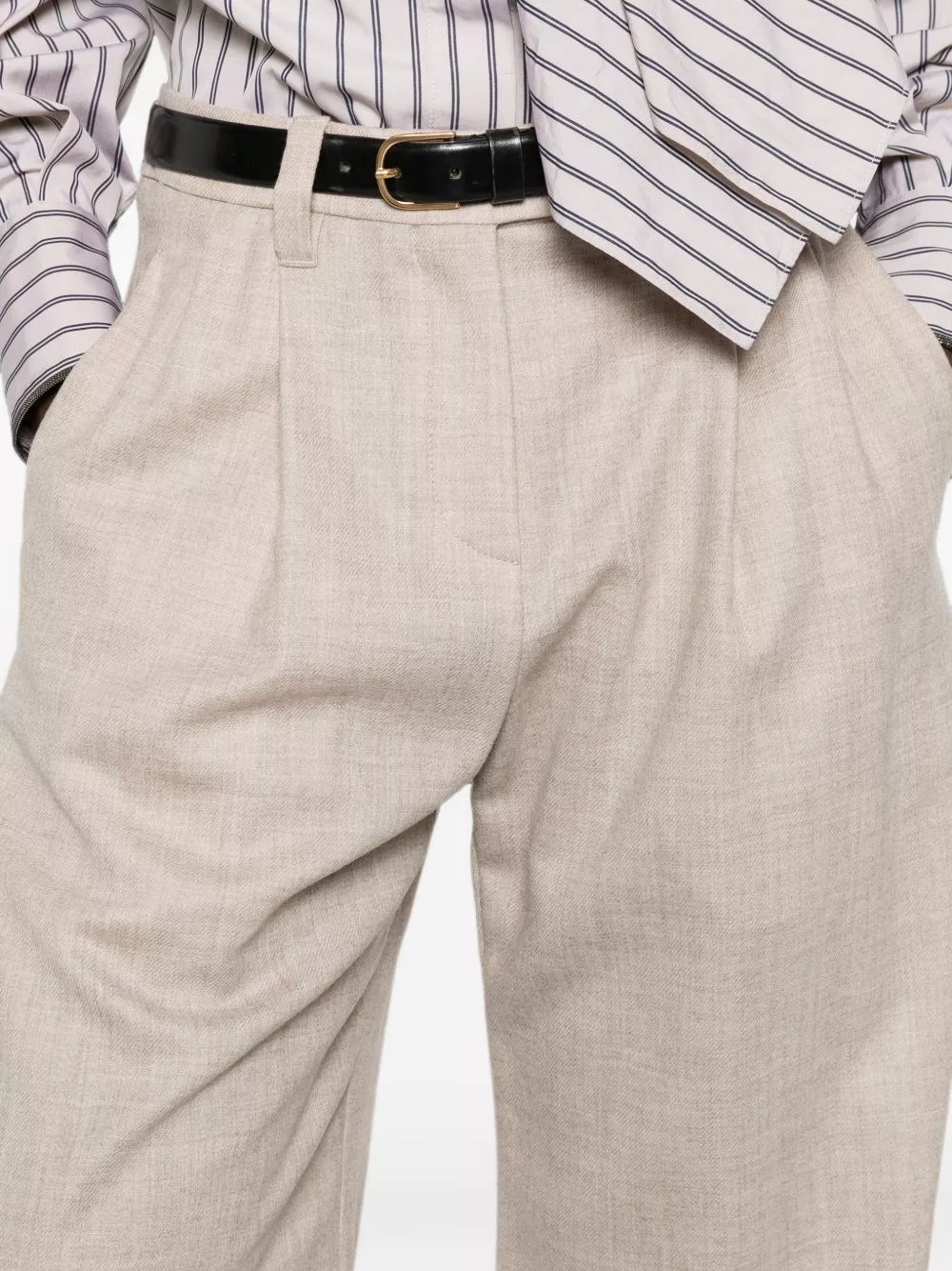 Brunello Cucinelli Pantaloni in lana a gamba larga, view 2