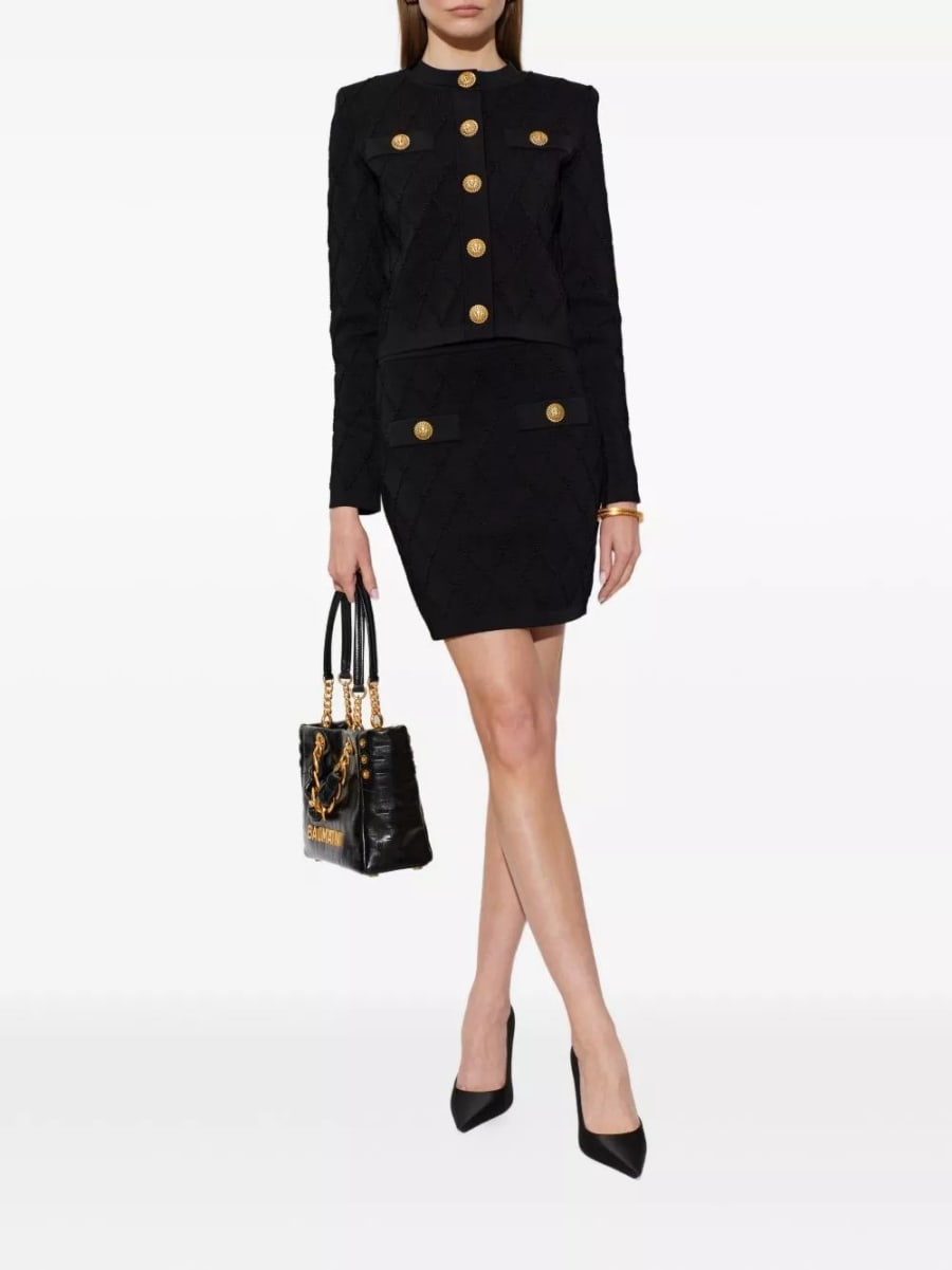 Balmain Gonna mini trapuntata, view 4