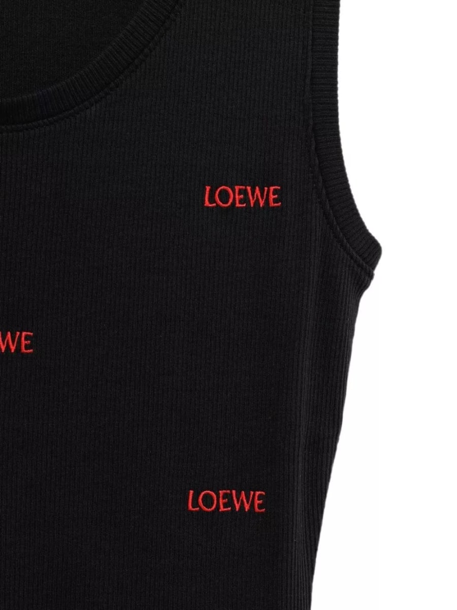 Loewe Top in cotone con logo, view 2
