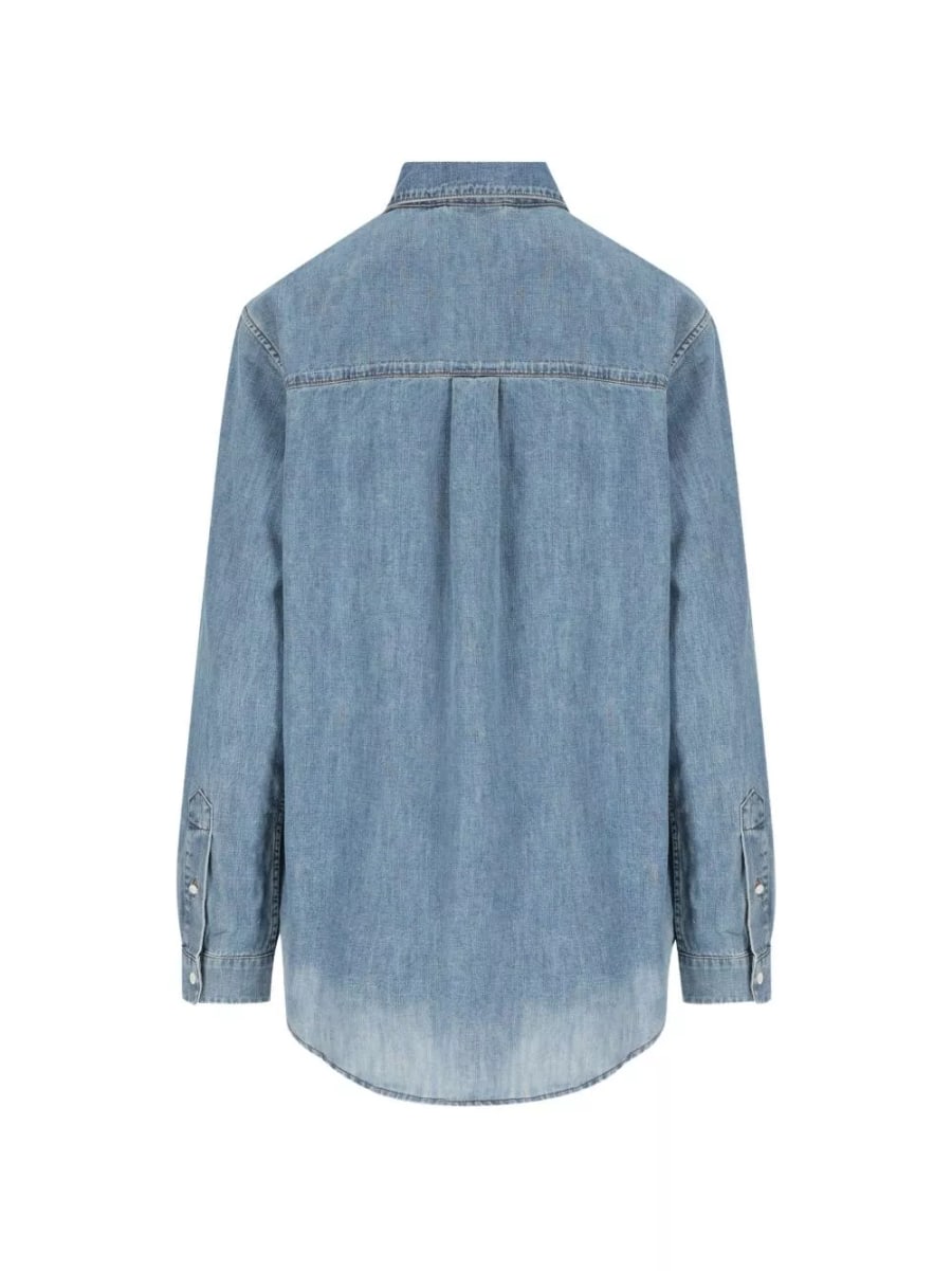 Miu Miu Camicia in cotone logo, view 3