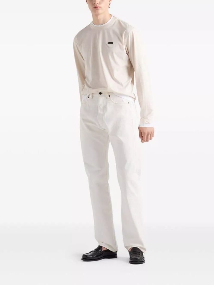 Prada logo t-shirt in cotone, view 2