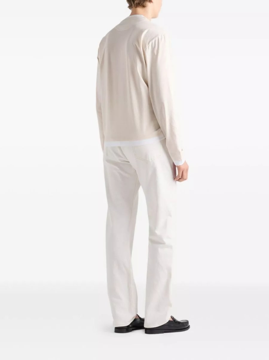 Prada logo t-shirt in cotone, view 4
