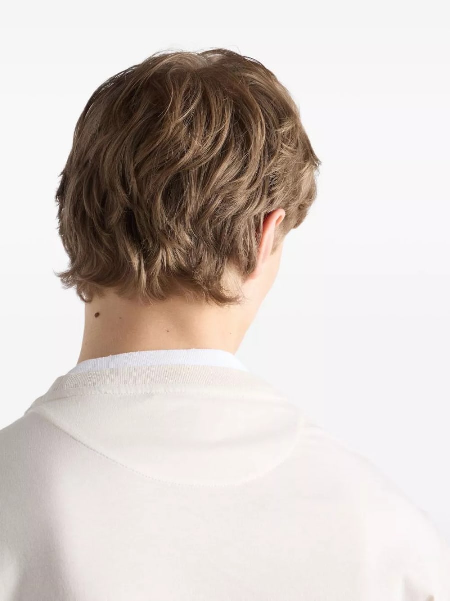 Prada logo t-shirt in cotone, view 6