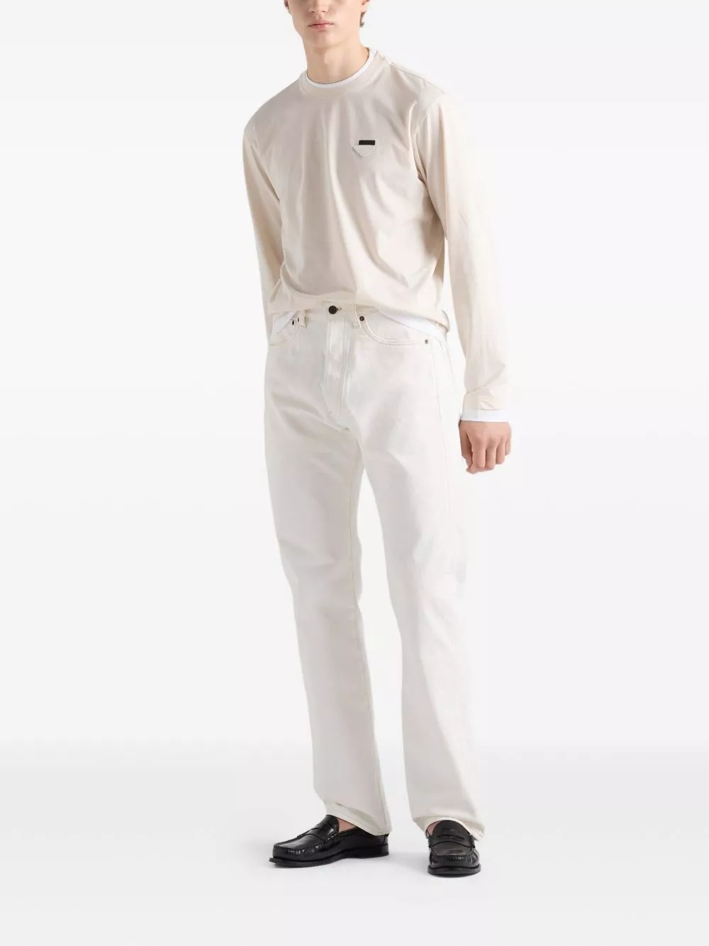 Prada logo t-shirt in cotone, view 2