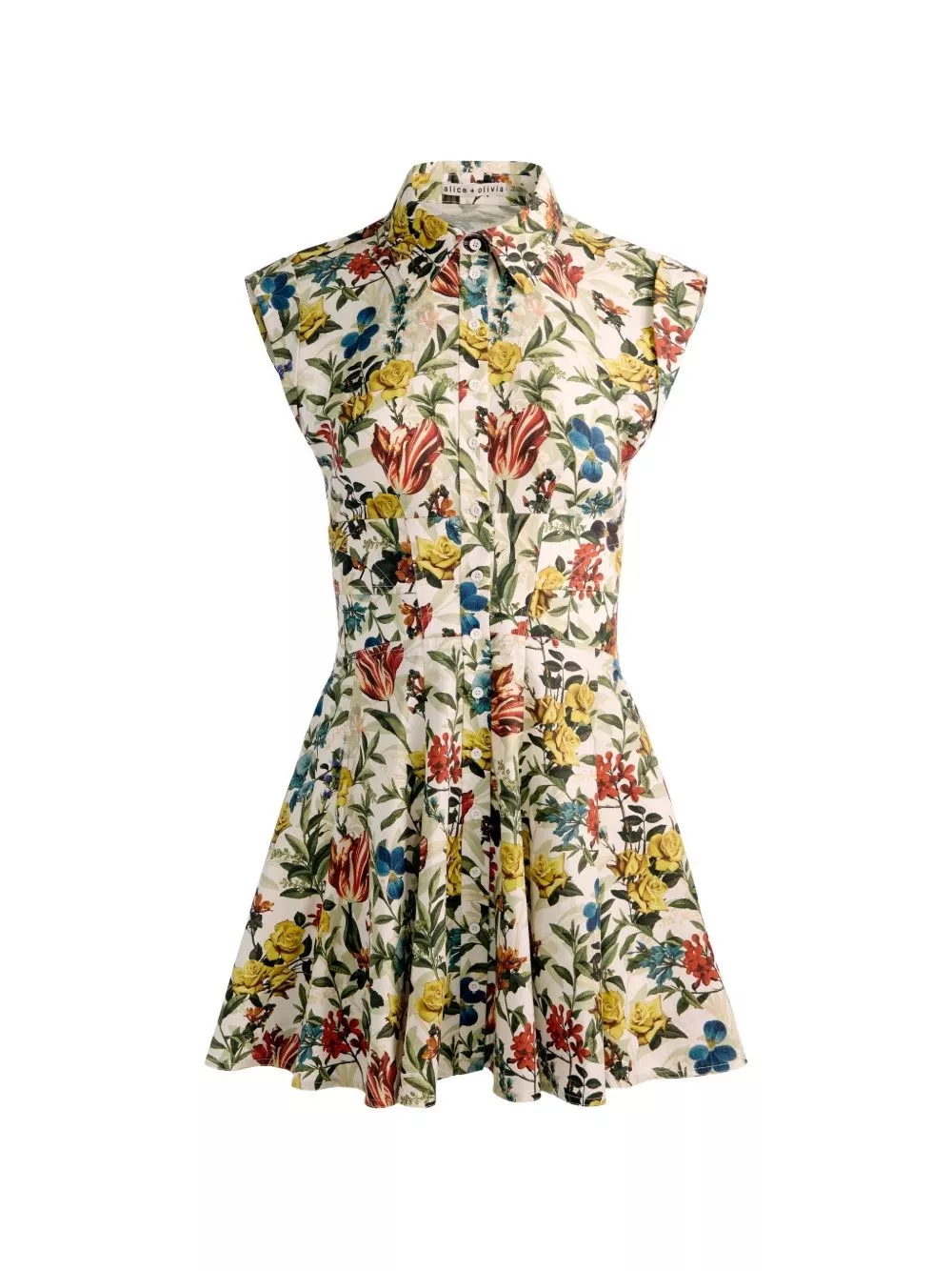 Alice+olivia Abito mini in cotone stampato