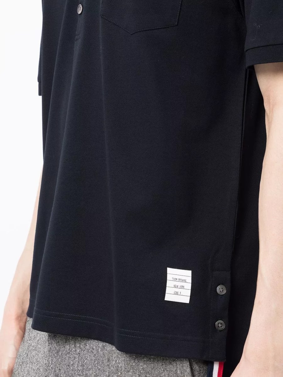 Thom Browne la polo in cotone, view 4