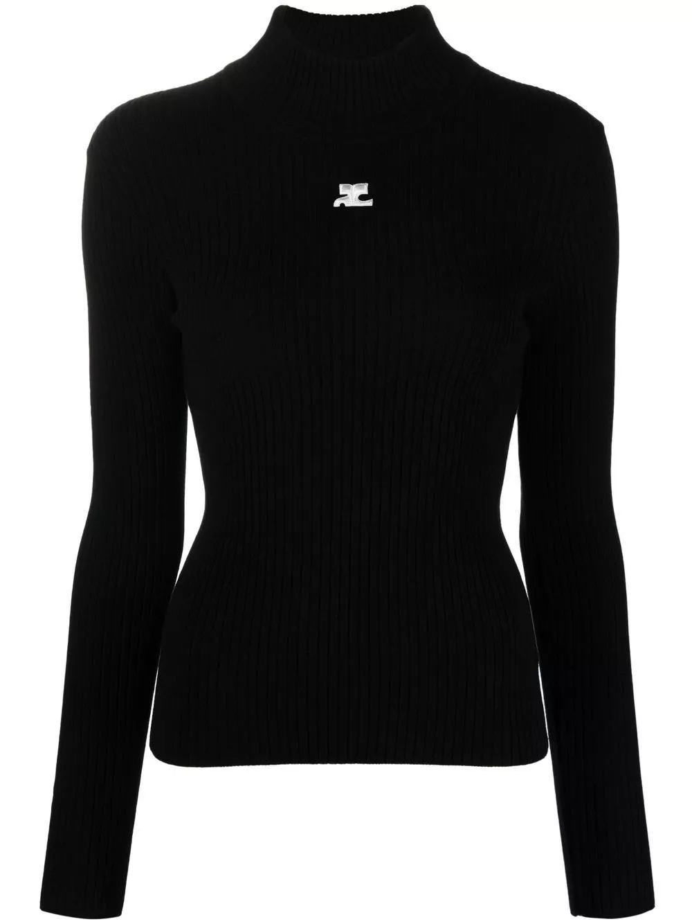 Courrèges Maglione a collo alto in maglia con logo
