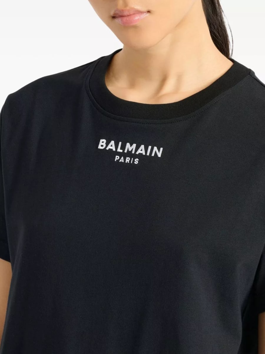 Balmain T-shirt in cotone con logo, view 3