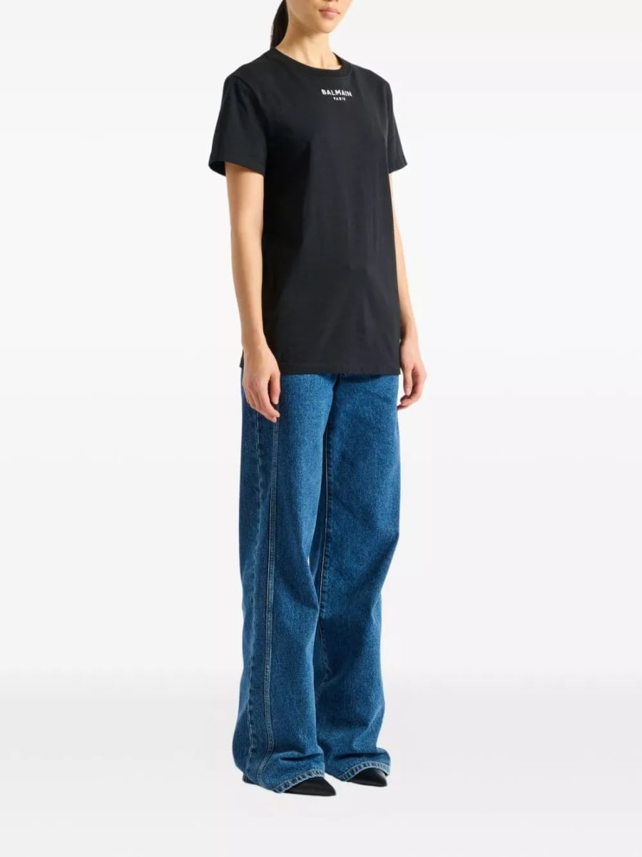 Balmain T-shirt in cotone con logo, view 4