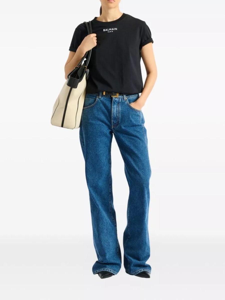 Balmain T-shirt in cotone con logo, view 5