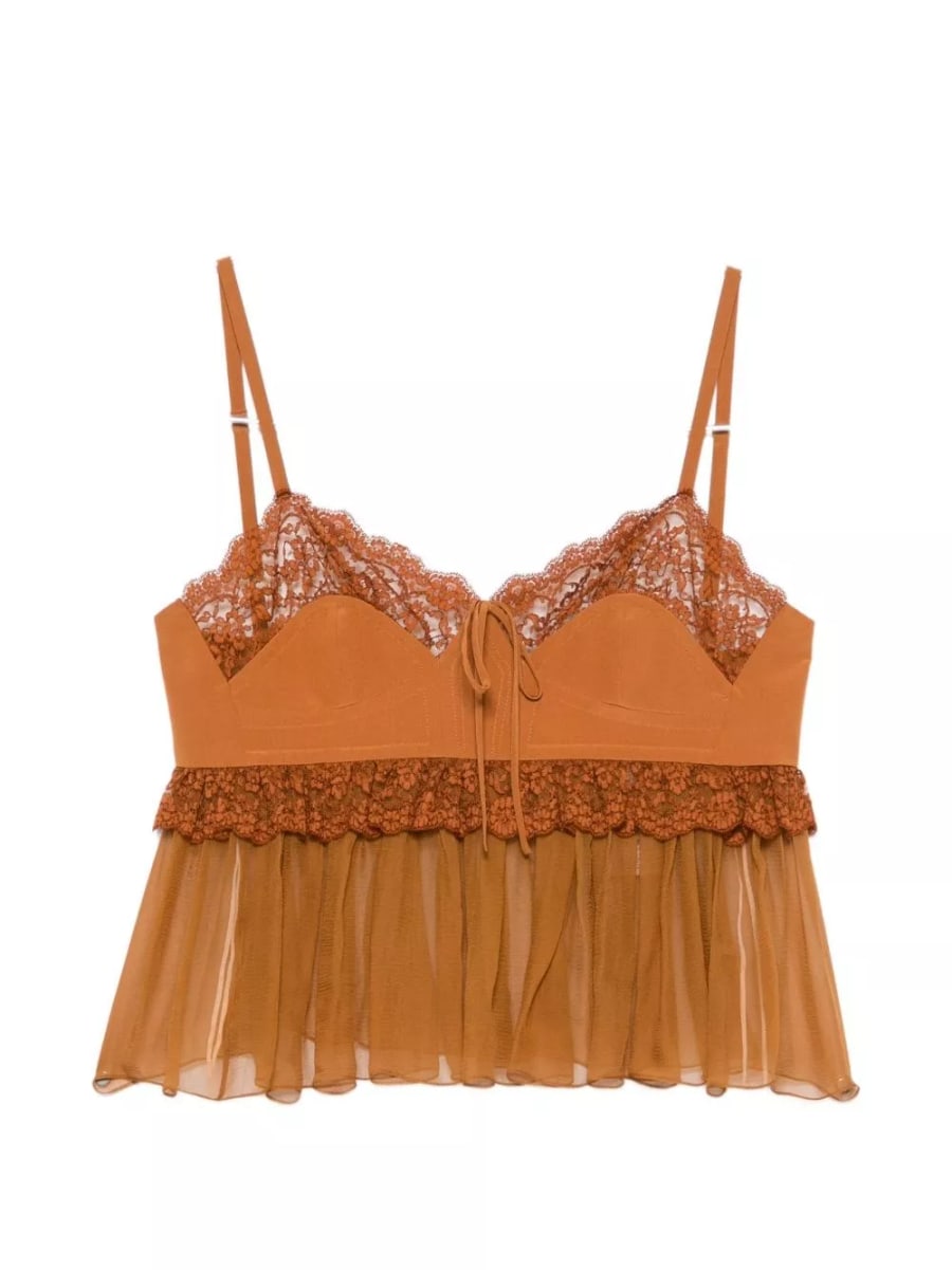 Chloé Top in seta con pizzo
