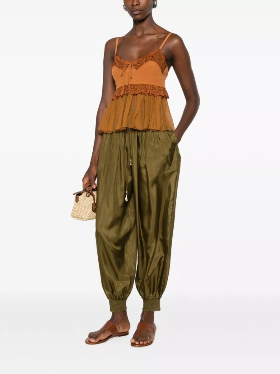 Chloé Top in seta con pizzo, view 3