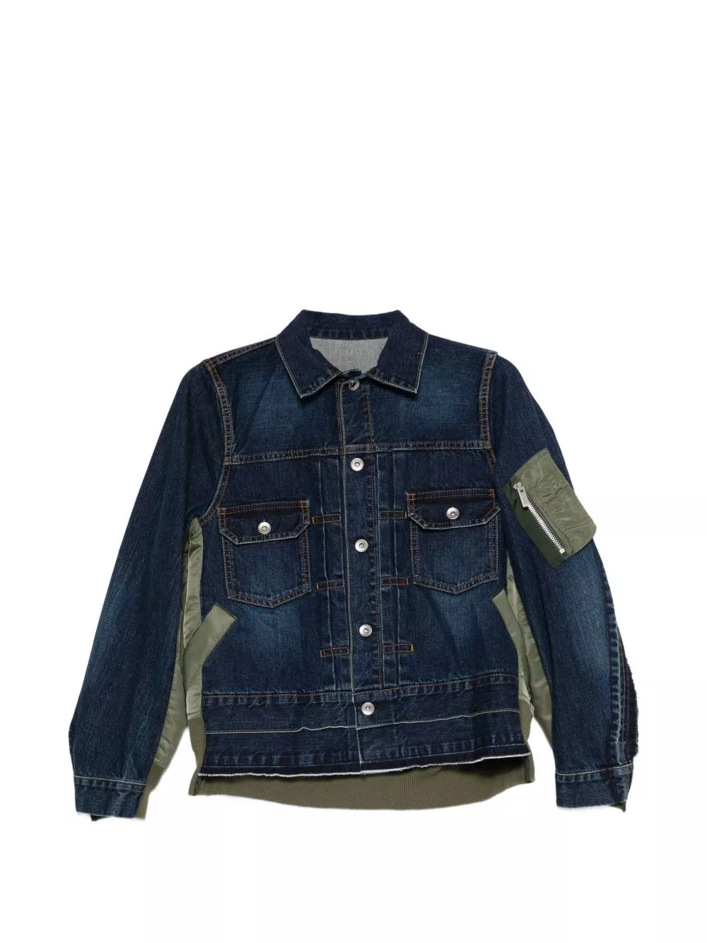 Sacai Giacca blouson in denim e nylon