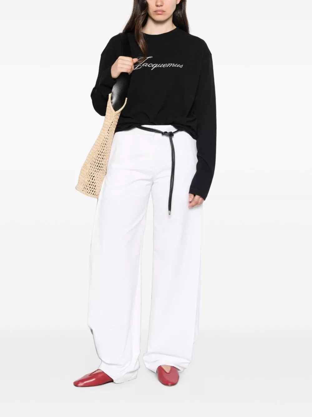Jacquemus T-shirt in cotone logo, view 2