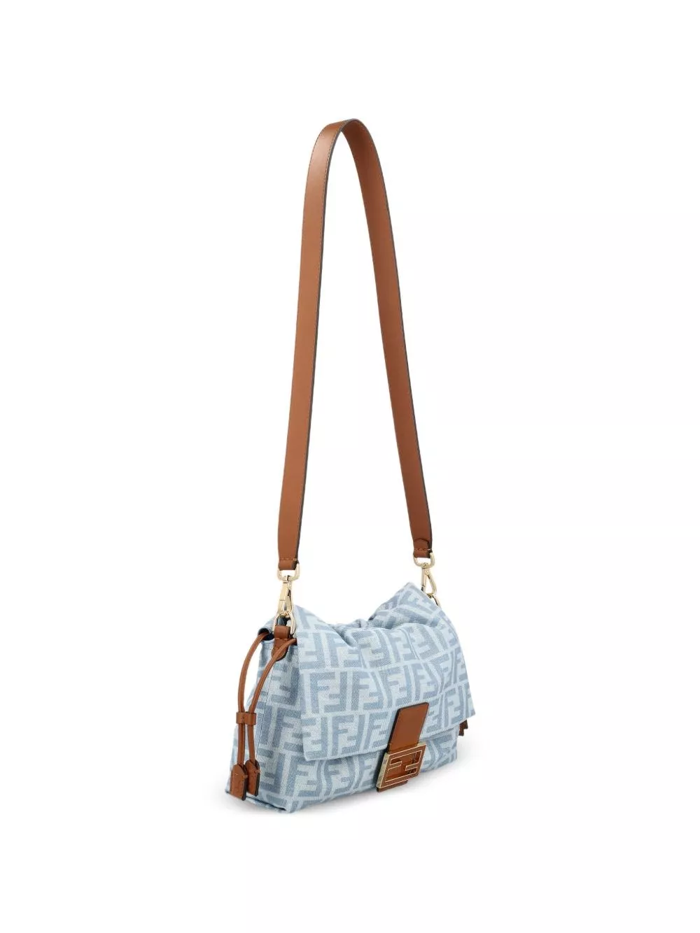 Fendi Borsa a spalla Mamma Baguette FF in denim, view 2