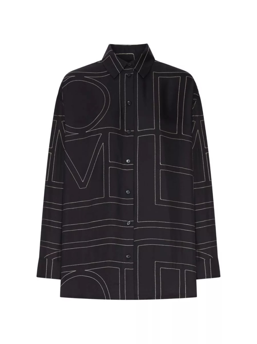 Toteme Camicia in seta ricamata
