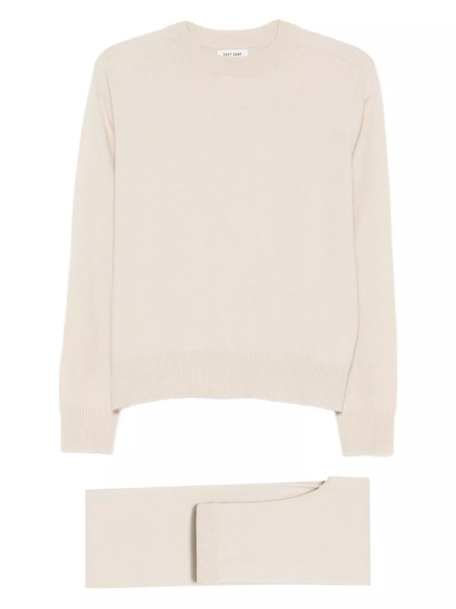 Soft goat Set di pantaloni e maglione in cashmere